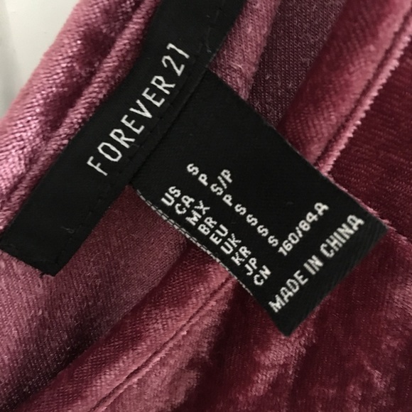 Forever 21 Pink Velvet Skater Dress Cross Back - Picture 3 of 4